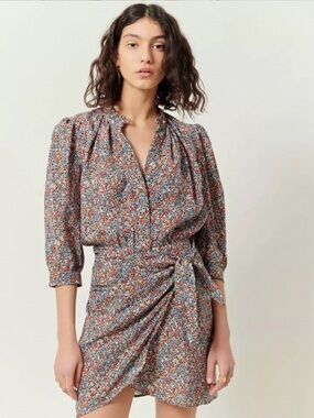 Sessun Floral Puff-Sleeve Wrap Dress 34